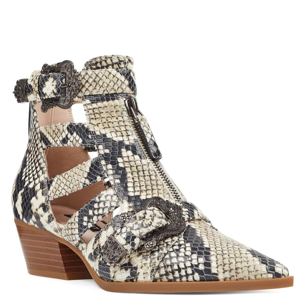 Nine West • snake print cut out booties - Picture 1 of 8
